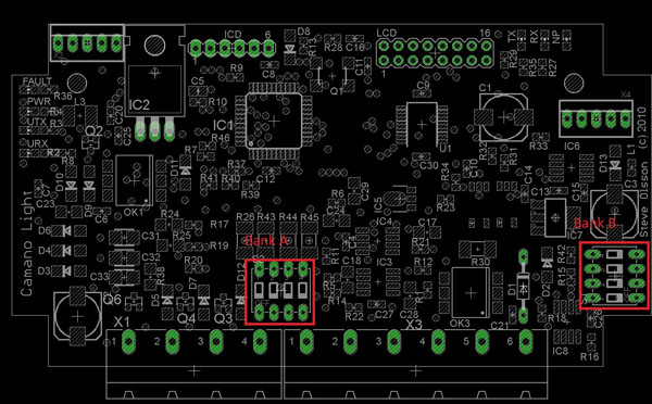 AEM14 circuit board switch locations